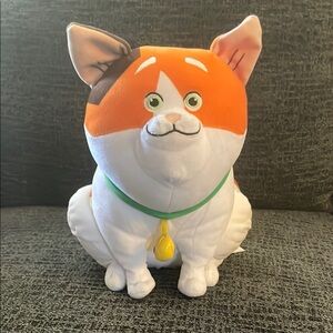 Disney Orange and White Plush Cat with Collar